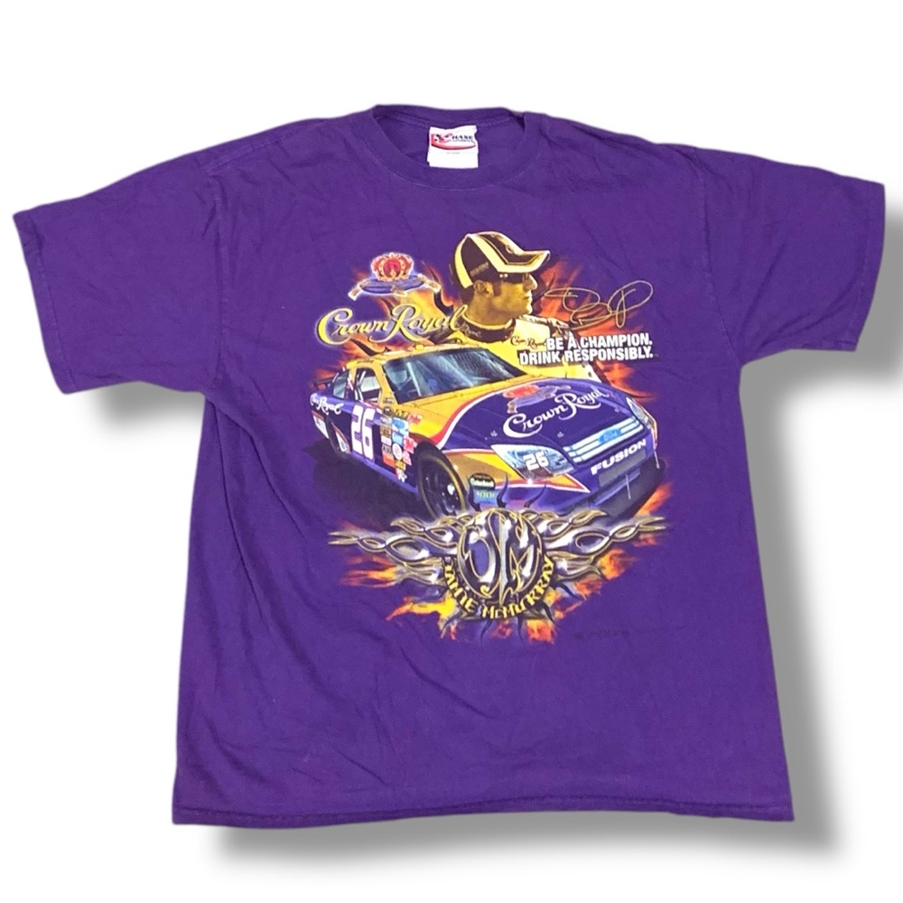 Vintage Chase Authentics Crown Royal Jamie McMurray #26 Flames T-Shirt Men’s XL